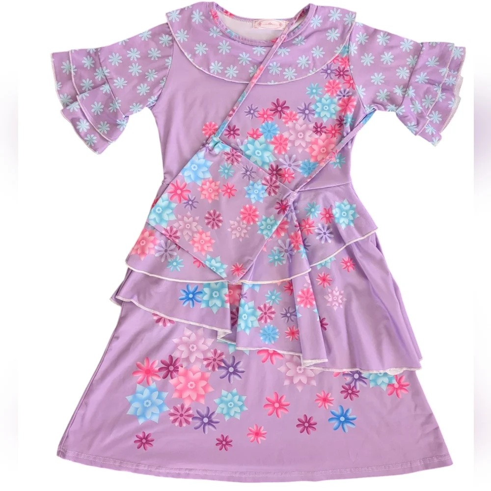 Girls Isabella Dress and Pouch Bag (Size 6/7)