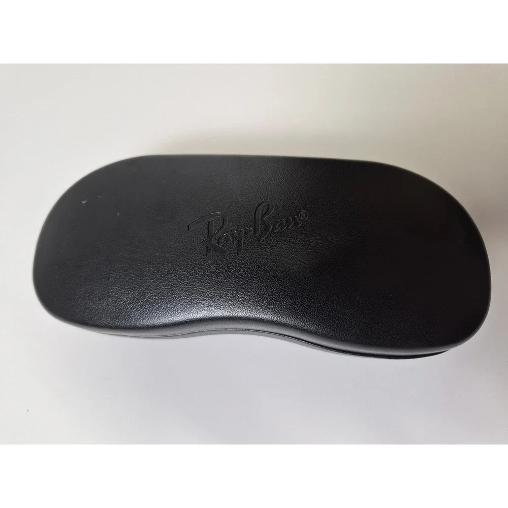 Ray-Ban Black Hard Clamshell Sunglasses Case with Cleaning Cloth Logo Embossed