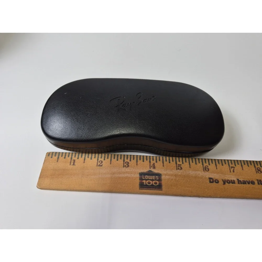 Ray-Ban Black Hard Clamshell Sunglasses Case with Cleaning Cloth Logo Embossed