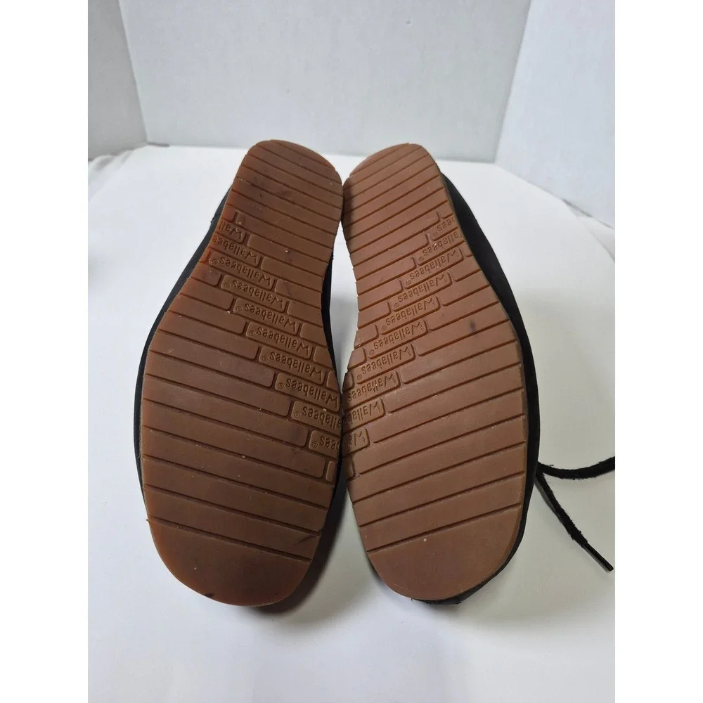 Clarks Wallabee Boots Black Leather Moccasin Lace Up Mens 8 261297667070