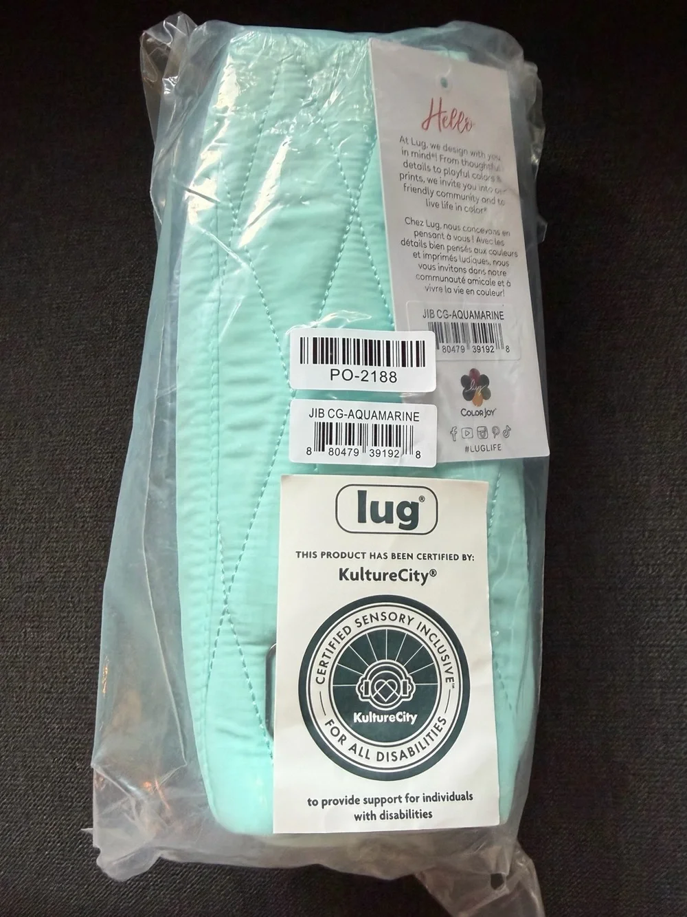 Lug Jib CloudGo Zip Pouch Bag – Aquamarine (Blue Green)