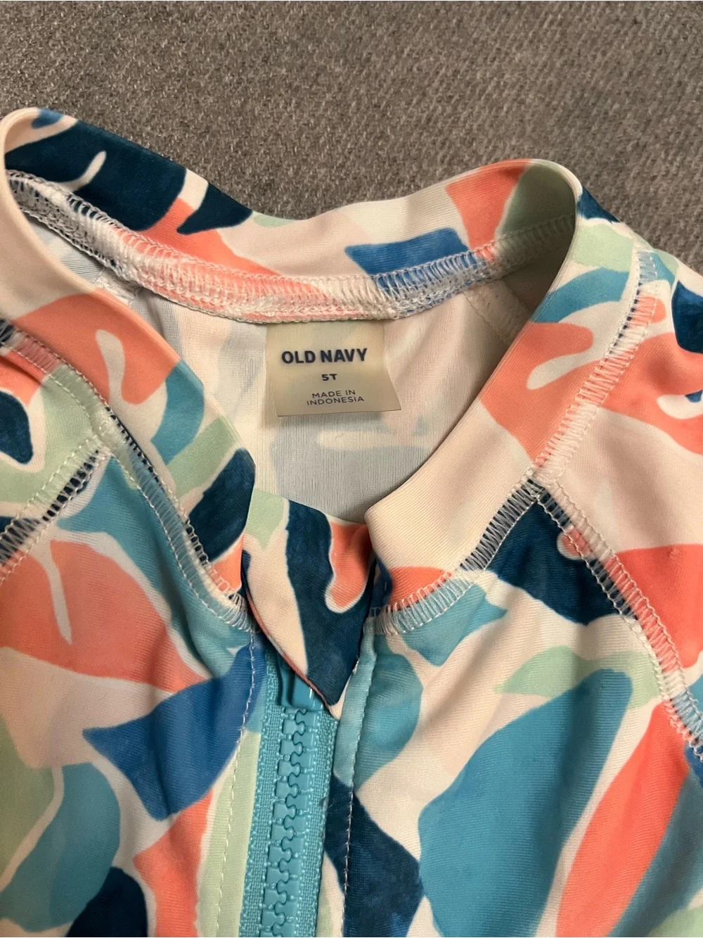 GAP Girls Long-Sleeve One-Piece Swimsuit - Blue, Coral, Mint, Navy