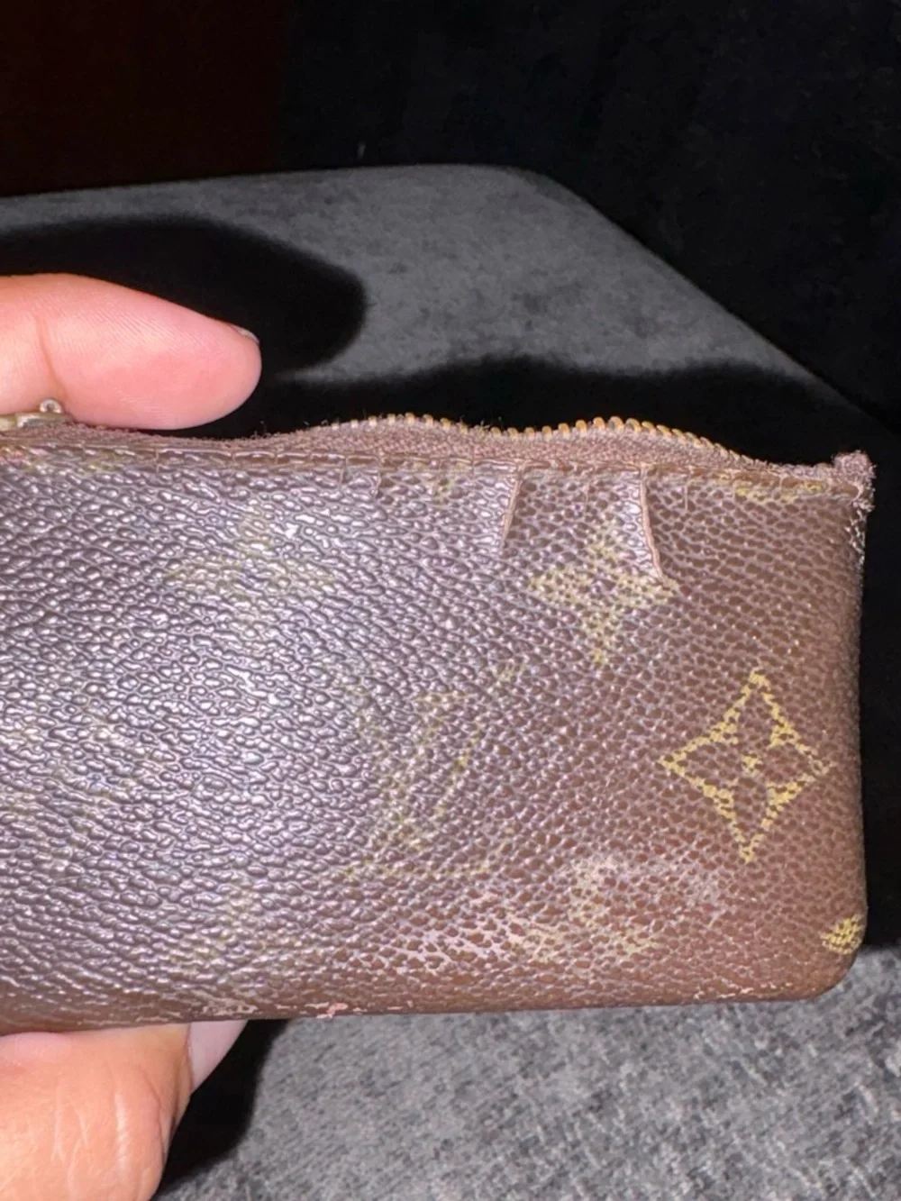 Louis Vuitton Monogram Zip Card Holder in Brown
