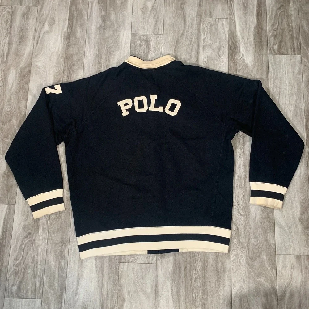 Ralph‎ Lauren Tiger Pullover Mens Large Black Polo Jacket