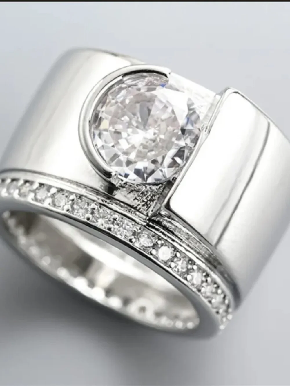 2.00 Carat Men's Wedding Ring 14K White Gold Plated Round Lab-Created Diamond 10
