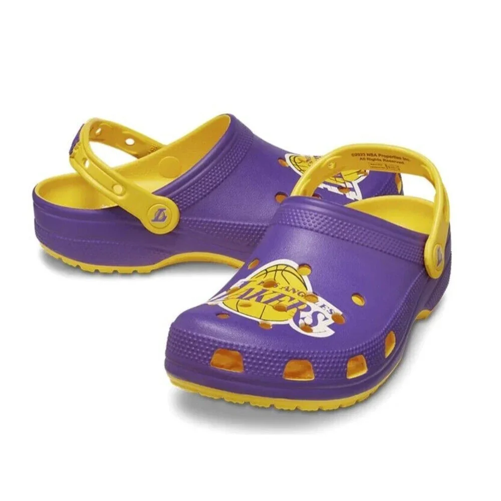 NBA‎ Los Angeles Lakers Classic Clog Crocs Comfort Sunflower Men 8 Women 10 NEW
