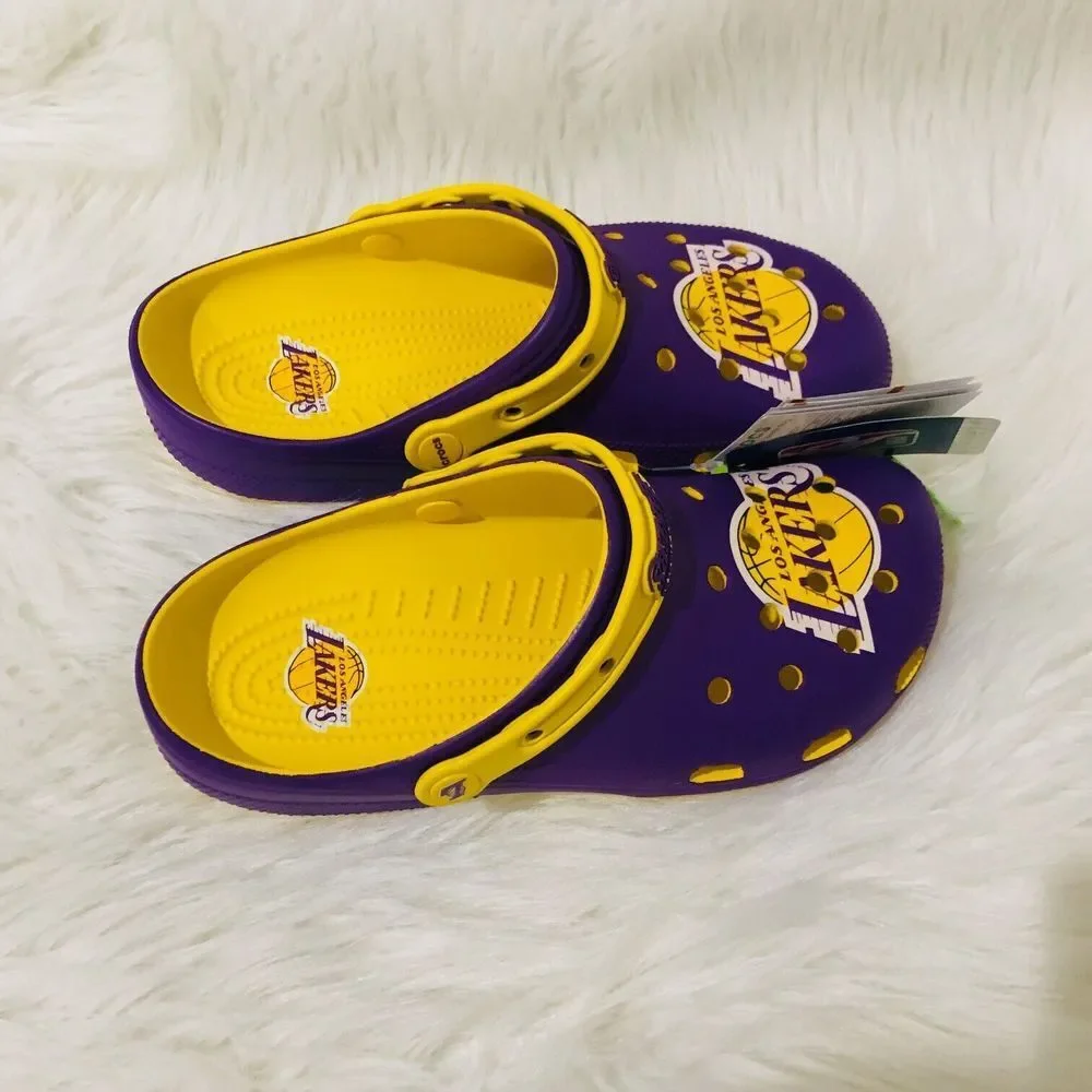 NBA‎ Los Angeles Lakers Classic Clog Crocs Comfort Sunflower Men 8 Women 10 NEW