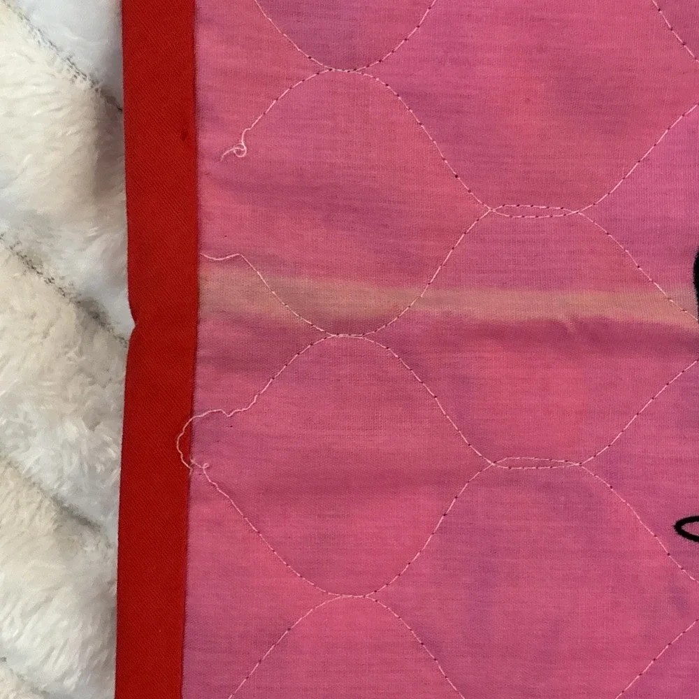 Vintage Lamb Chop Comforter Blanket 44x34 Shari Lewis Reversible Hearts 90s FLAW