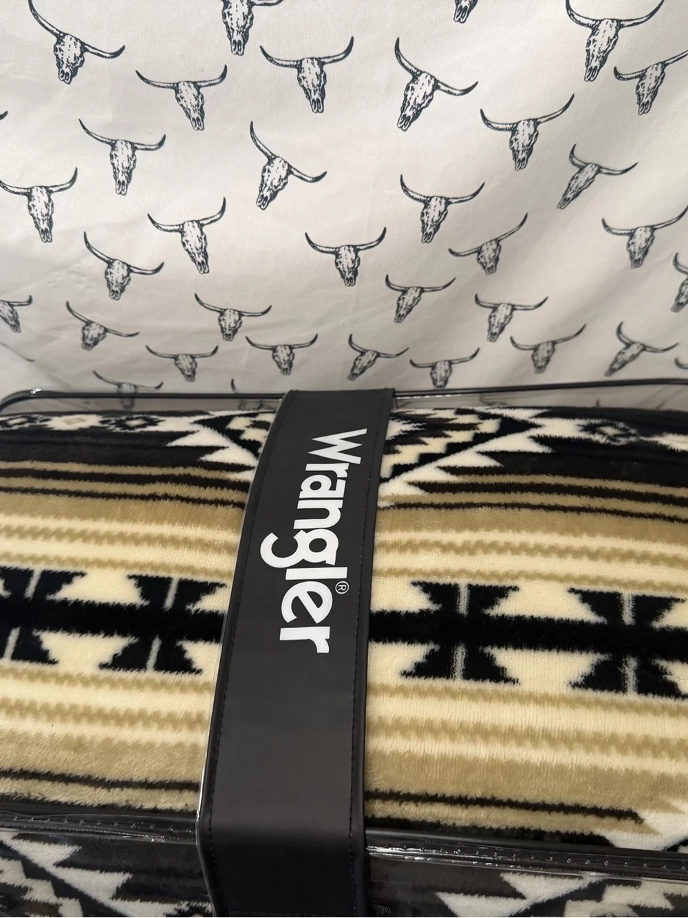 Wrangler Tan, Black & Cream Aztec Plush Comforter Set