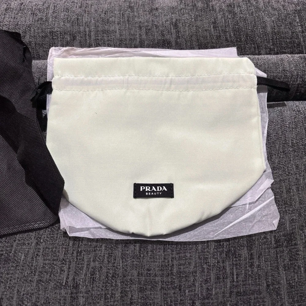 Prada Beauty Light Green Drawstring Cosmetic Pouch