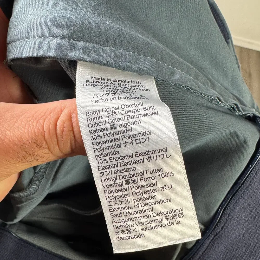 J.Crew 484 Slim-Fit Tech Pants Mens Sz 30 x 30 Blue Mid Rise Flat Front Stretch