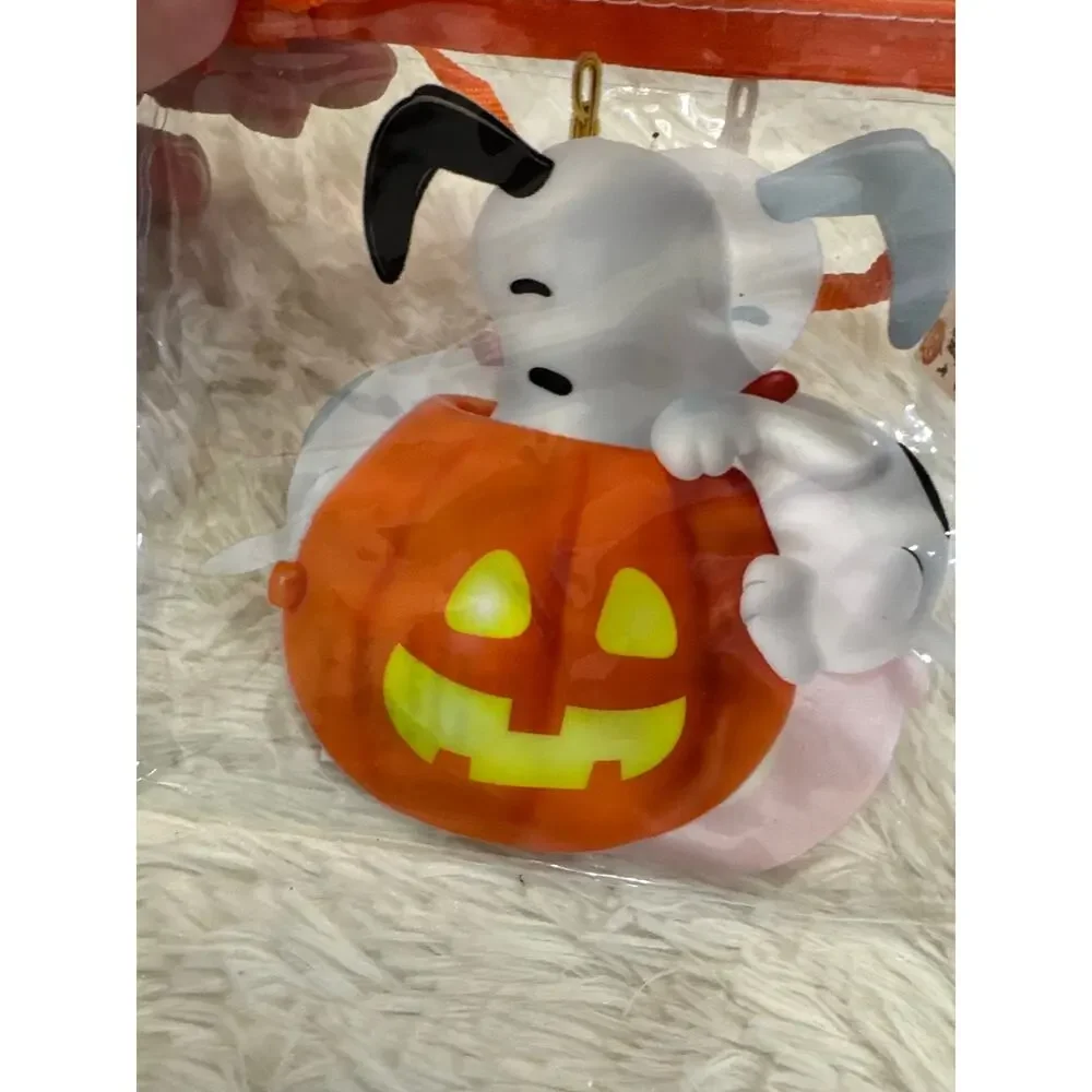 Snoopy Halloween pumpkin jack-o-lantern bag pouch zipper clear orange