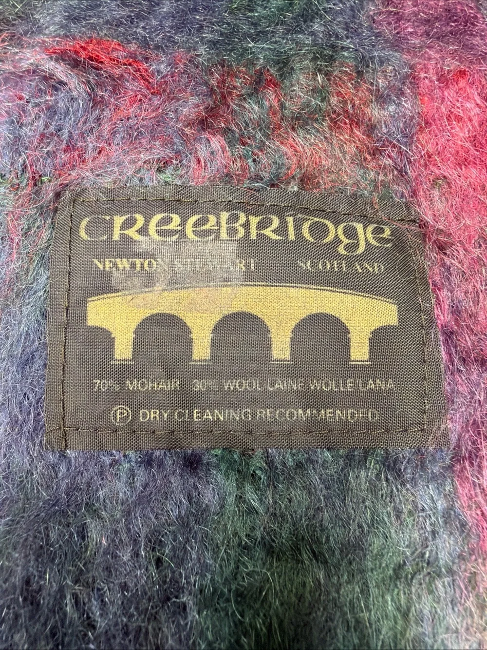 VTG ‎ Creebridge Classic Scotland High Quality Fluffy Mohair Tartan Plaid Scarf