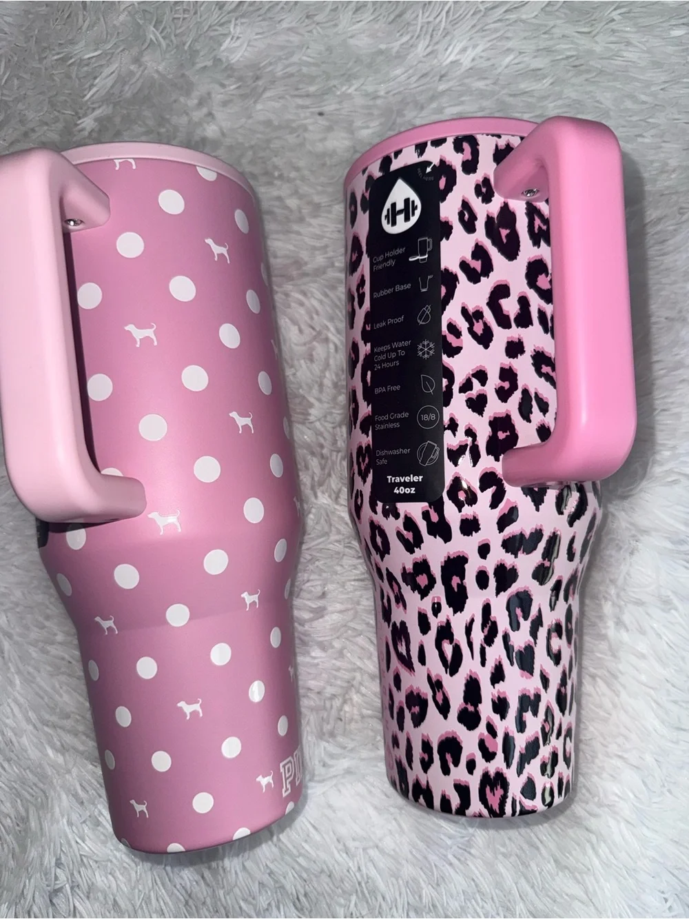 HydroJug Pink Polka Dot & Pink Leopard victoria secret