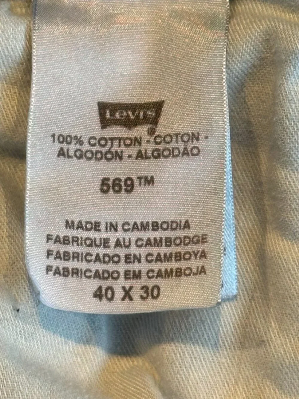 Levi’s 569 Loose Straight Jeans Men’s 40x30 100% Cotton Medium Wash Denim