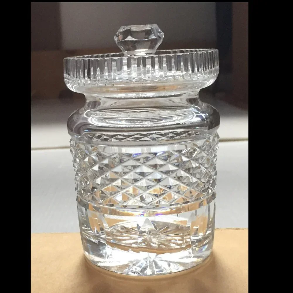 vintage WATERFORD ☘️ Crystal Honey Pot Jam Jelly Jar