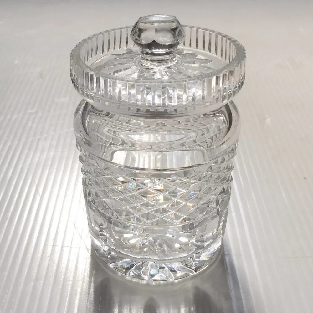 vintage WATERFORD ☘️ Crystal Honey Pot Jam Jelly Jar