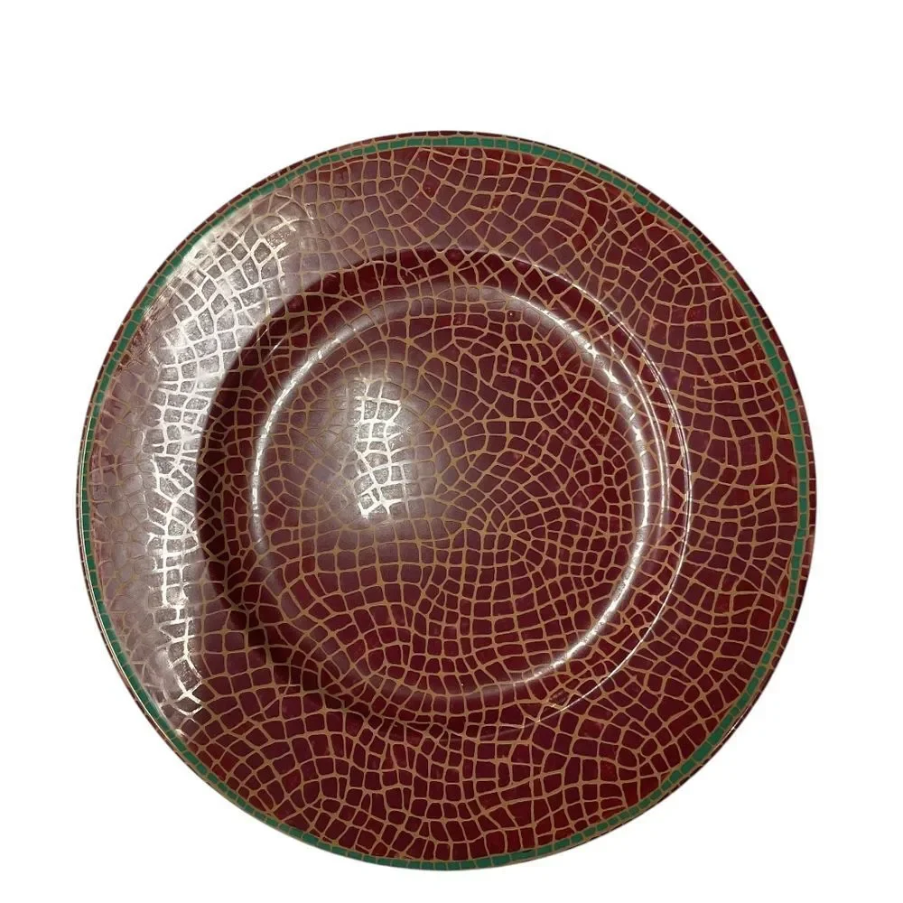 Earthenware‎ Exclusively for Pier 1 Mosaic Fruit Dinner Plate  Red