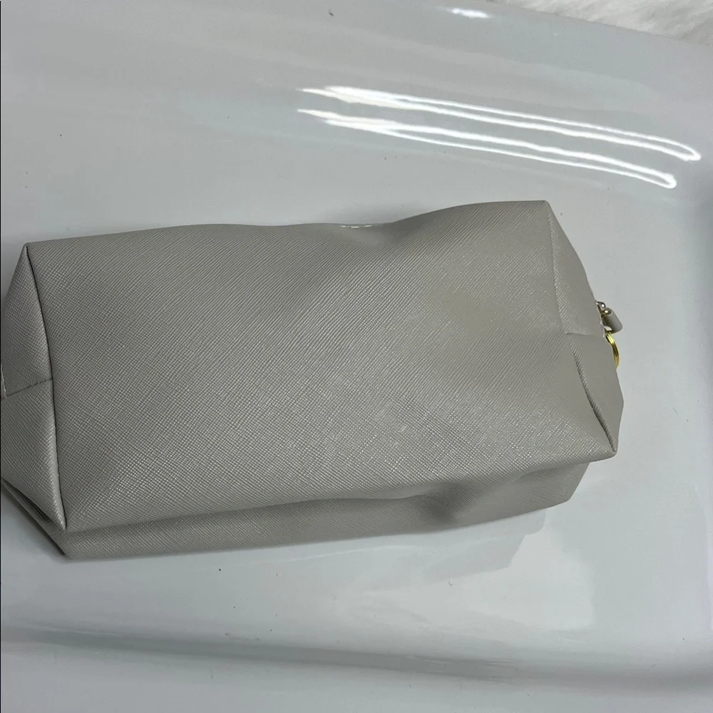 Stylish Grey, Black & Red Crystal Embellished Makeup bag