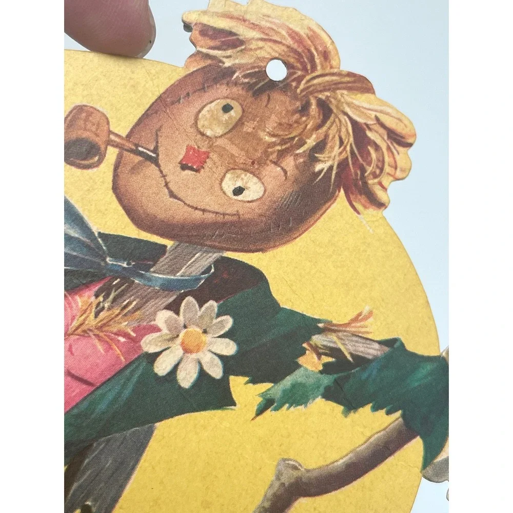 Vintage Halloween Die Cut – Scarecrow, Owl, and Pumpkin Decoration