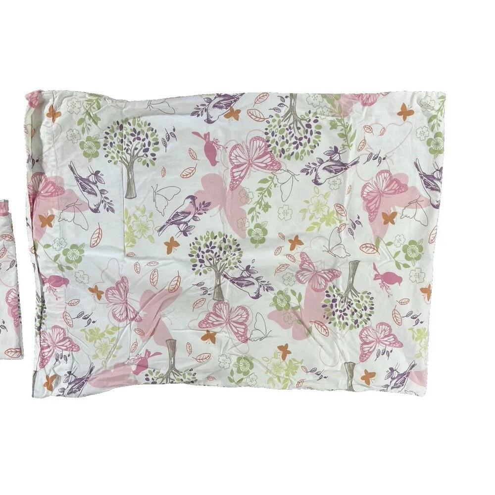 Laura Ashley Pink/Green/Orange Floral AOP Full Size Sheet Set + 2 Pillowcases