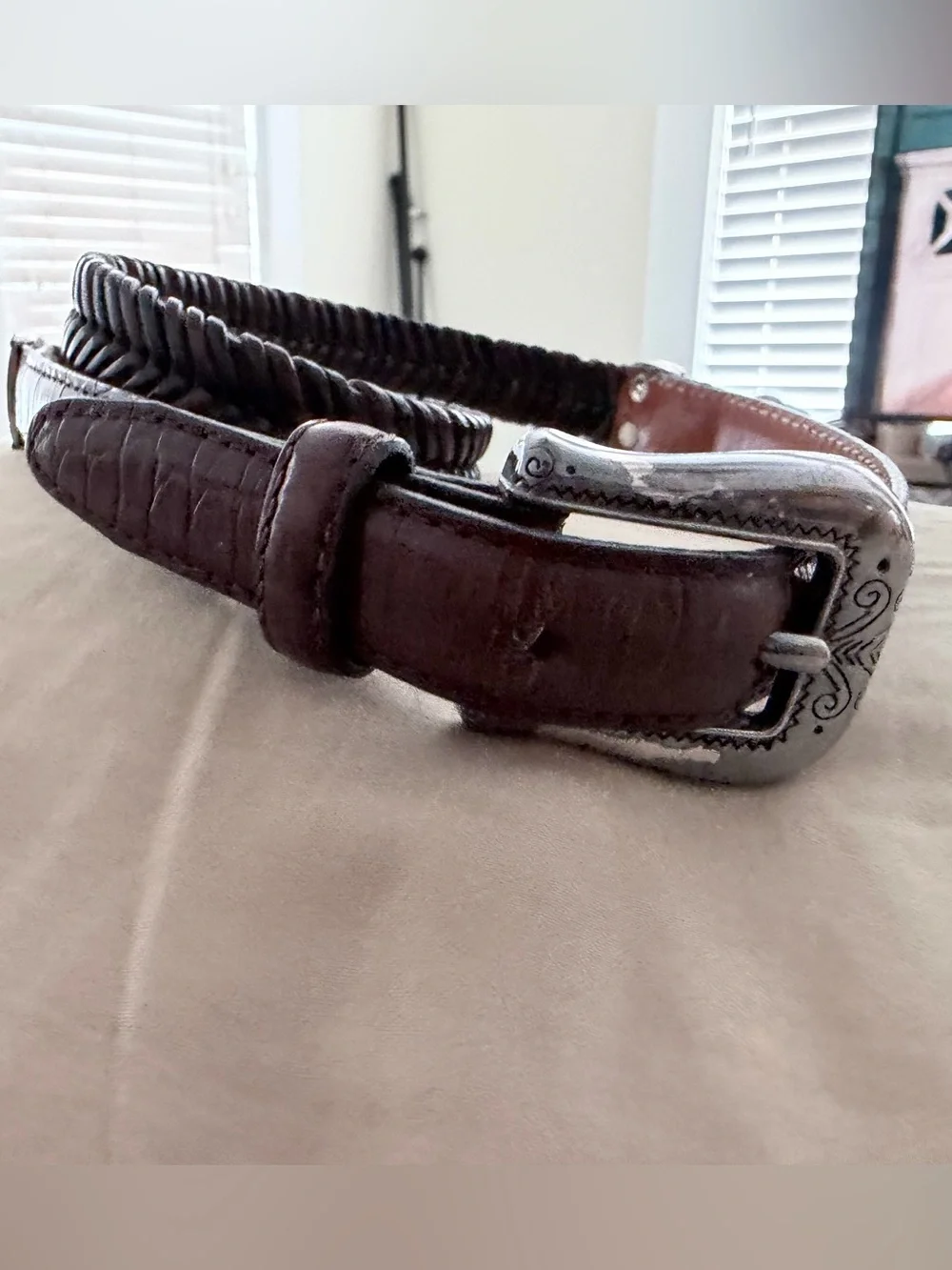 Brighton Brown Leather Belt with silver buckle