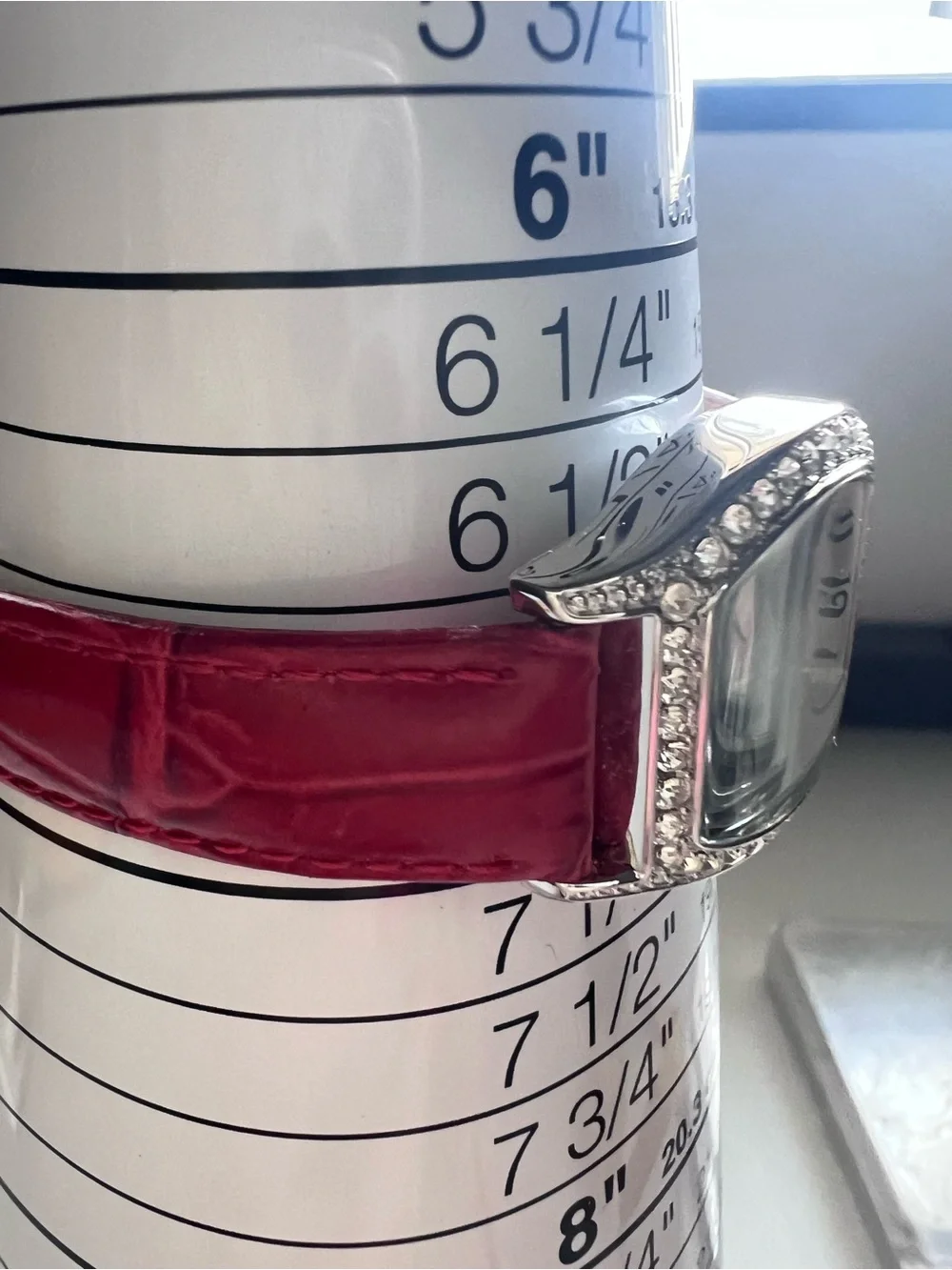 Vintage Camrose & Kross JBK Crystal Accent Red Leather Band Watch