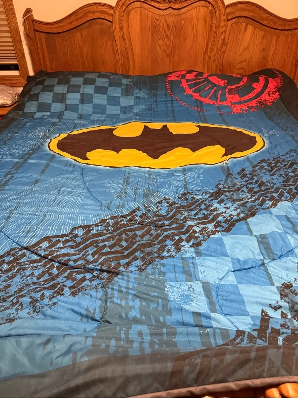 Vintage Batman Blue and Gray Superhero Reversible Twim Comforter
