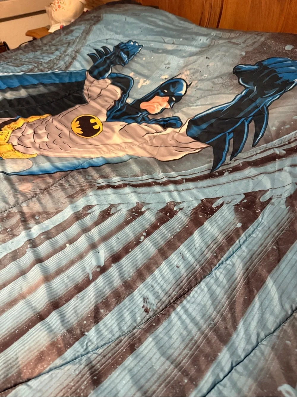 Vintage Batman Blue and Gray Superhero Reversible Twim Comforter