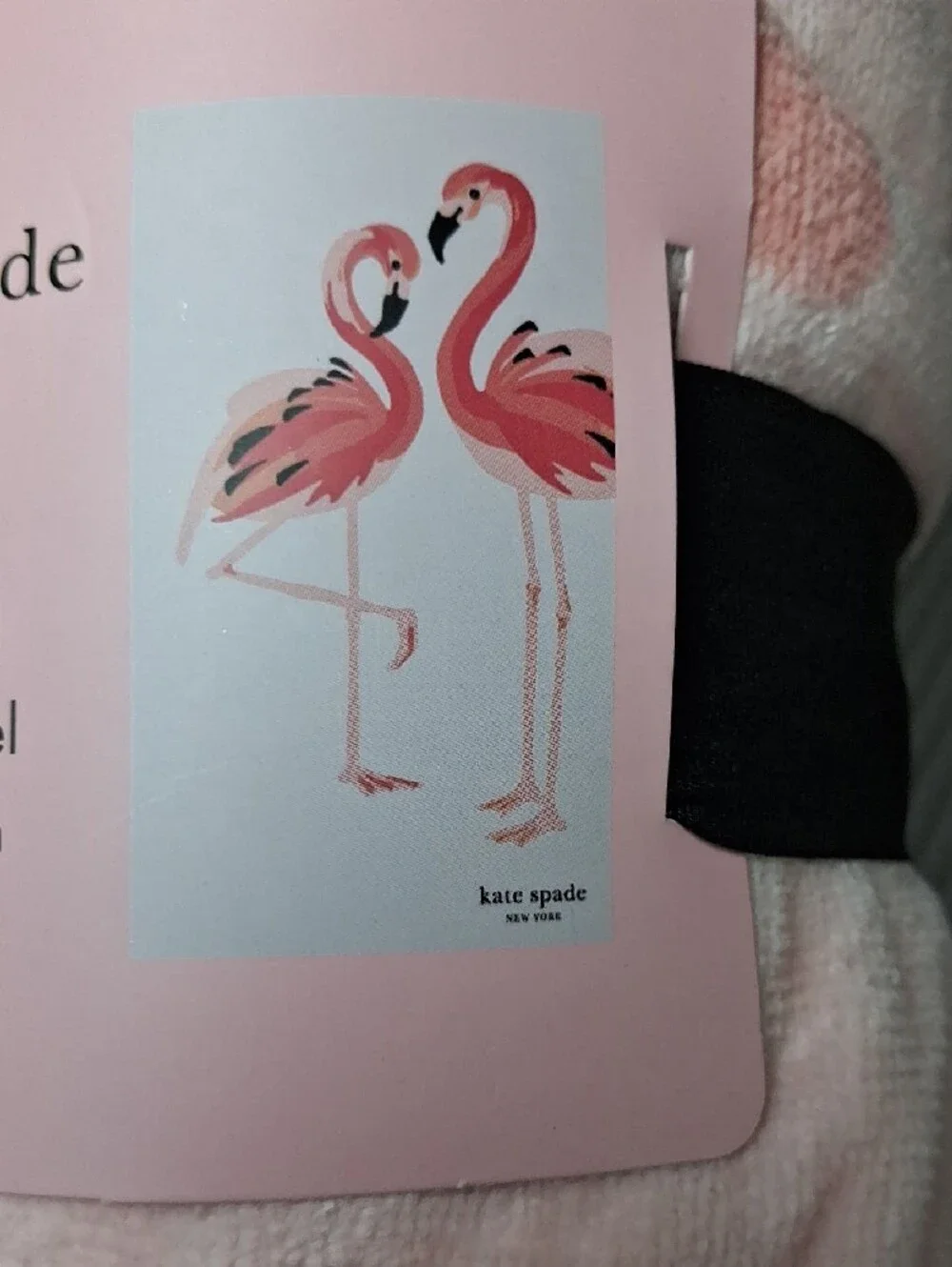 Kate Spade Pink Flamingo Oversized Beach Towel with Red Flamingo Accents 40x70