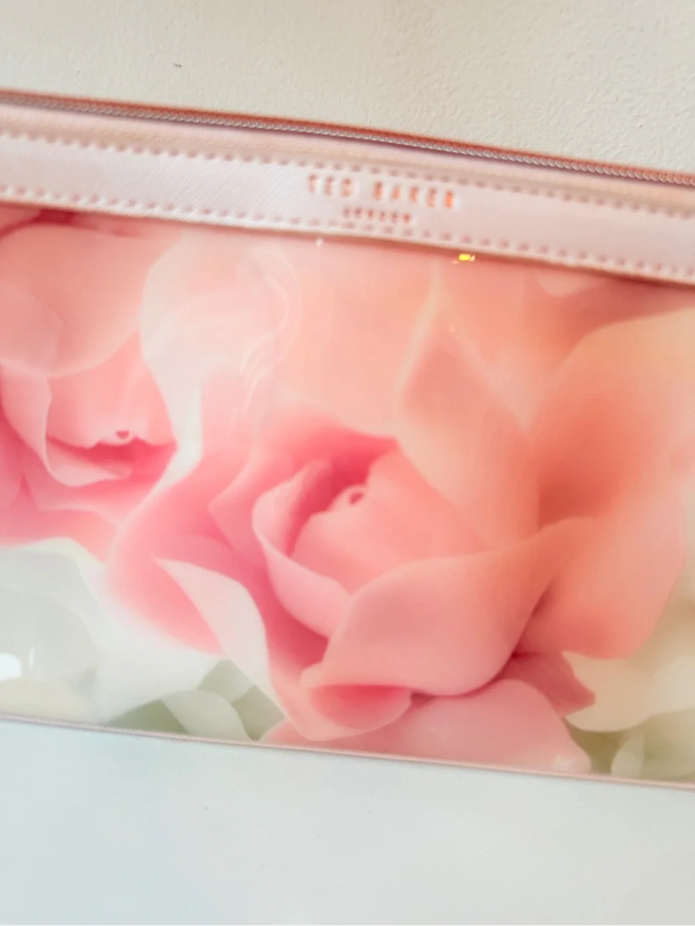 Ted Baker Pink Floral Porcelain Rose Cosmetic Pouch