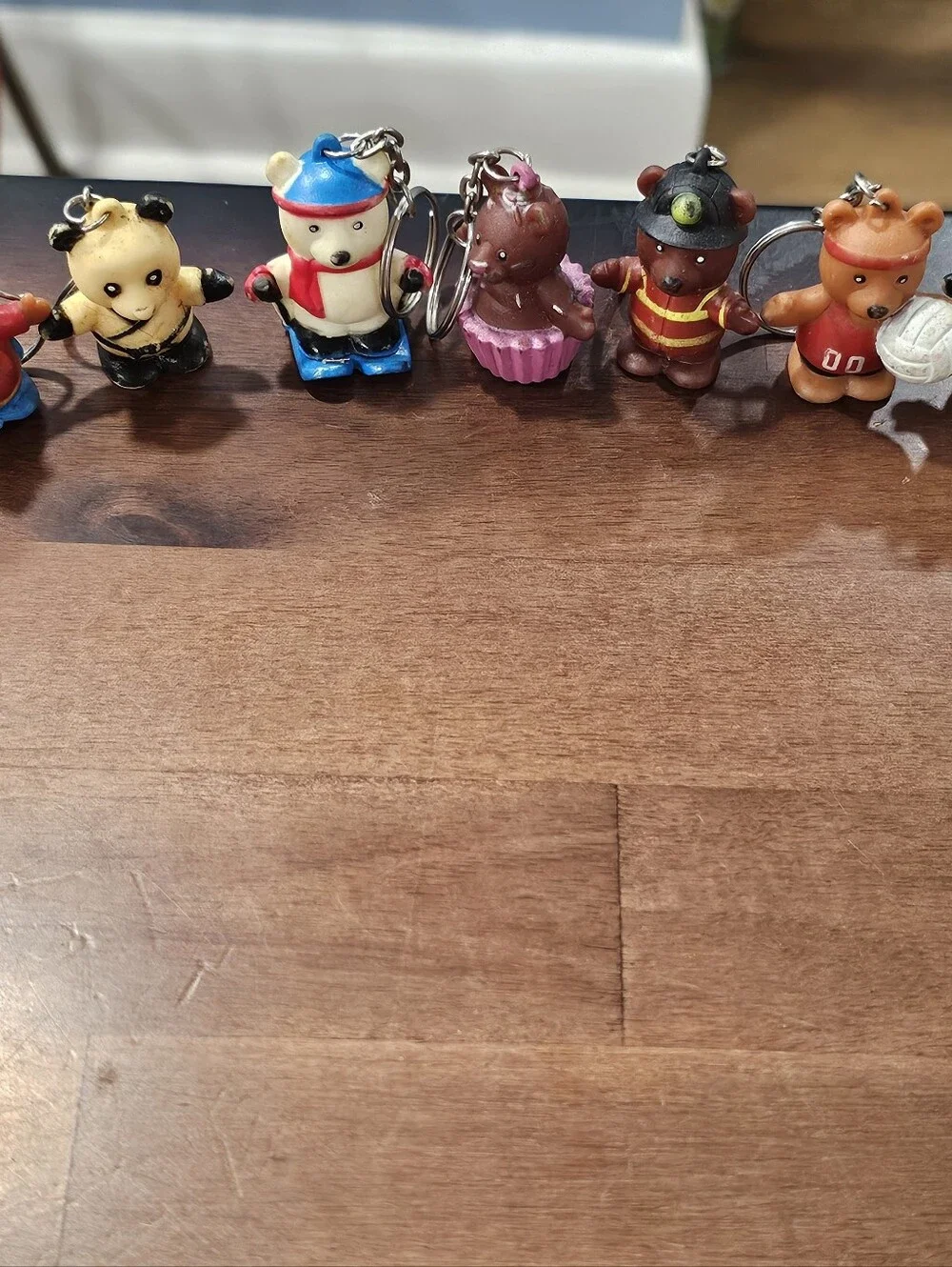 19 Vintage Mini Rubber Bear Animal Keychains  Novelty Figures Nanbei GAP Stamp