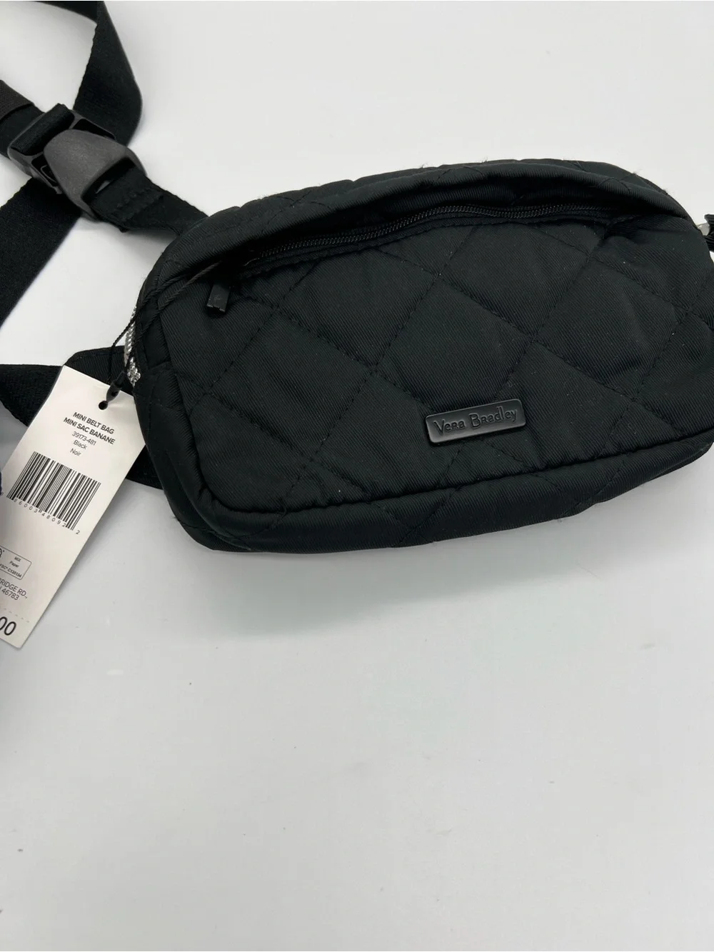 Vera Bradley Black Quilted Belt Bag / fanny pack with Adjustable Strap