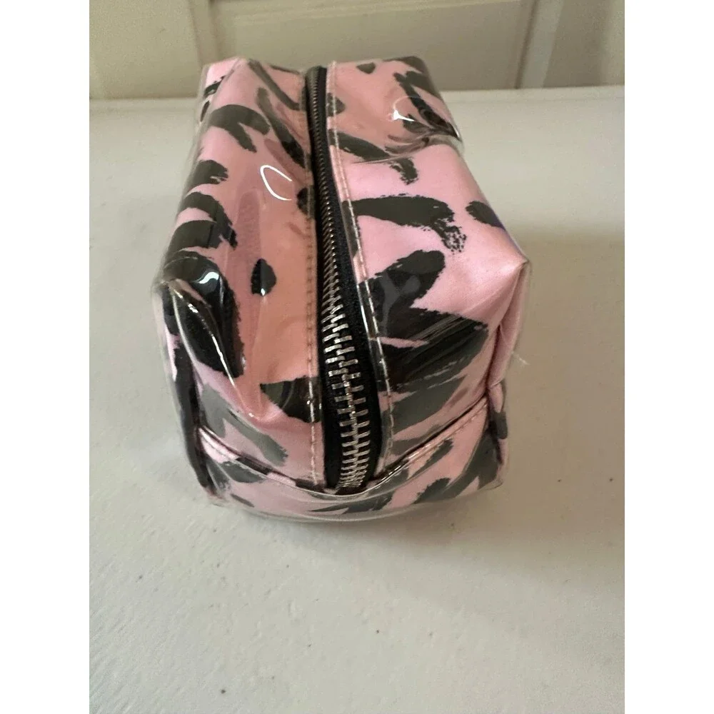 Victoria's Secret Plastic Coated Signature Script Logo Mini Cube Zipper Pouch