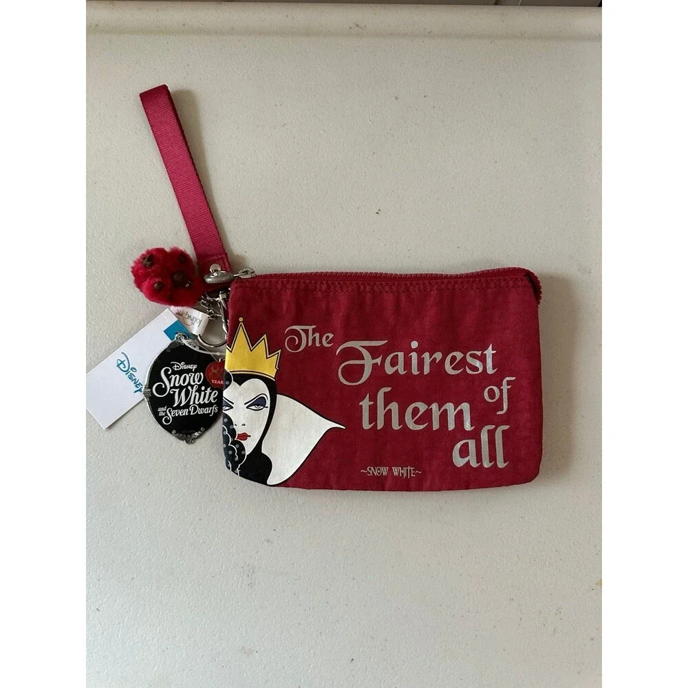 NWT 2017 Kipling X Disney Collab Snow White Collection Evil Queen Wristlet Pouch
