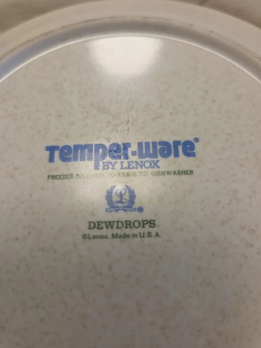 Lenox Vintage Temper-ware  Stoneware Salad Plate Plates Set of 2 Dewdrops