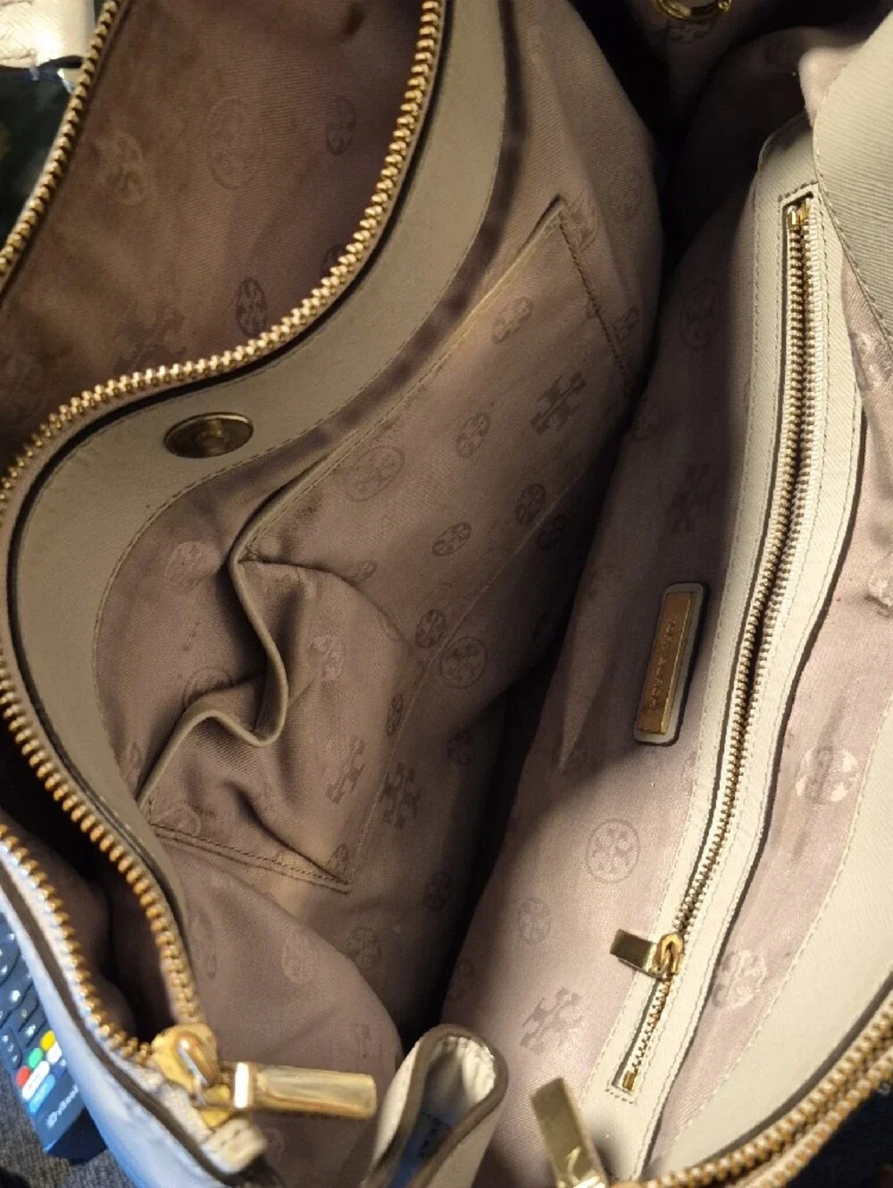 Tory Burch Light Beige Leather Satchel
