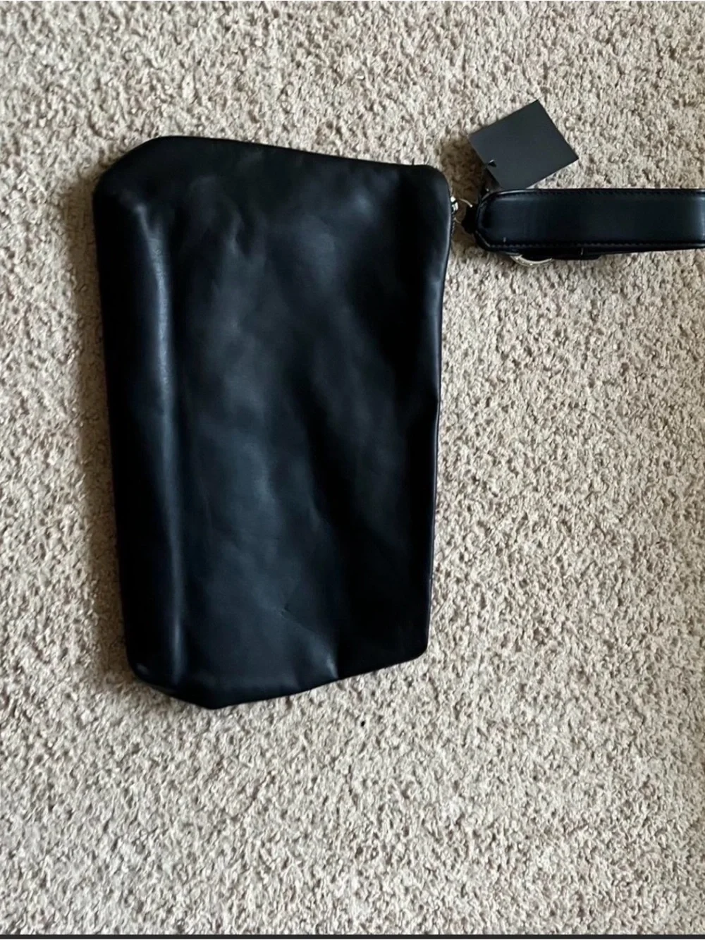Zara Black Quilted Wristlet Cosmetic Pouch