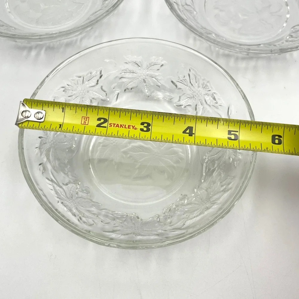 Vintage 1980s Princess House Fantasia Crystal Set Of 3 Dessert Fruit Bowls