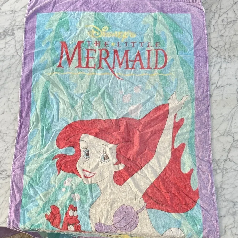 Vintage 90’s Disney The Little Mermaid Towel