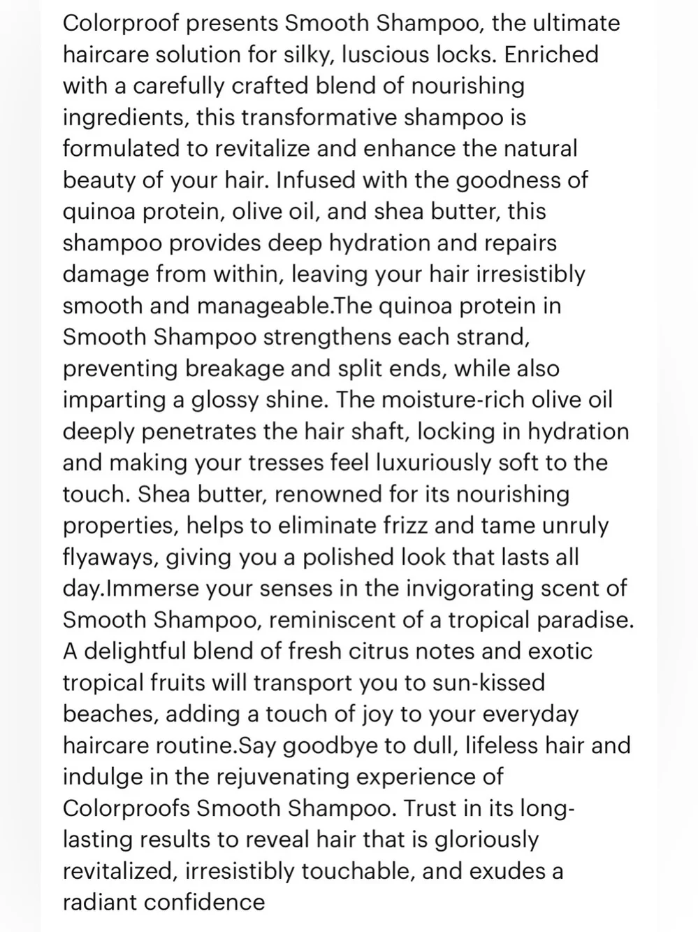 Colorproof Smooth Shampoo new seal lifted 32 oz