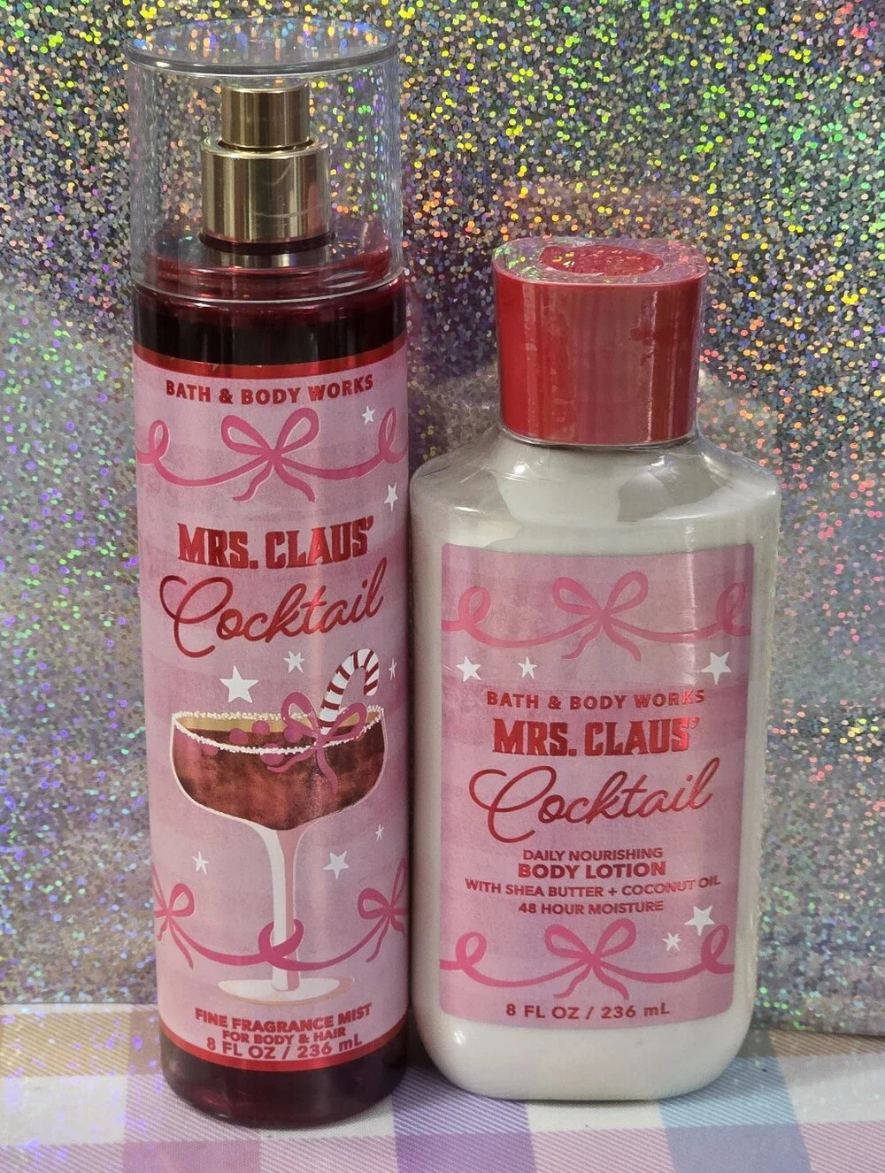 Bath & Body Works Mrs. Claus Cocktail Fine Fragrance Mist & Body Lotion Set NEW