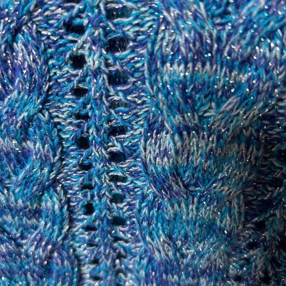 Justice Girls Metallic Knit Sweater Girls Youth Size‎ 10 Blue Long Sleeve