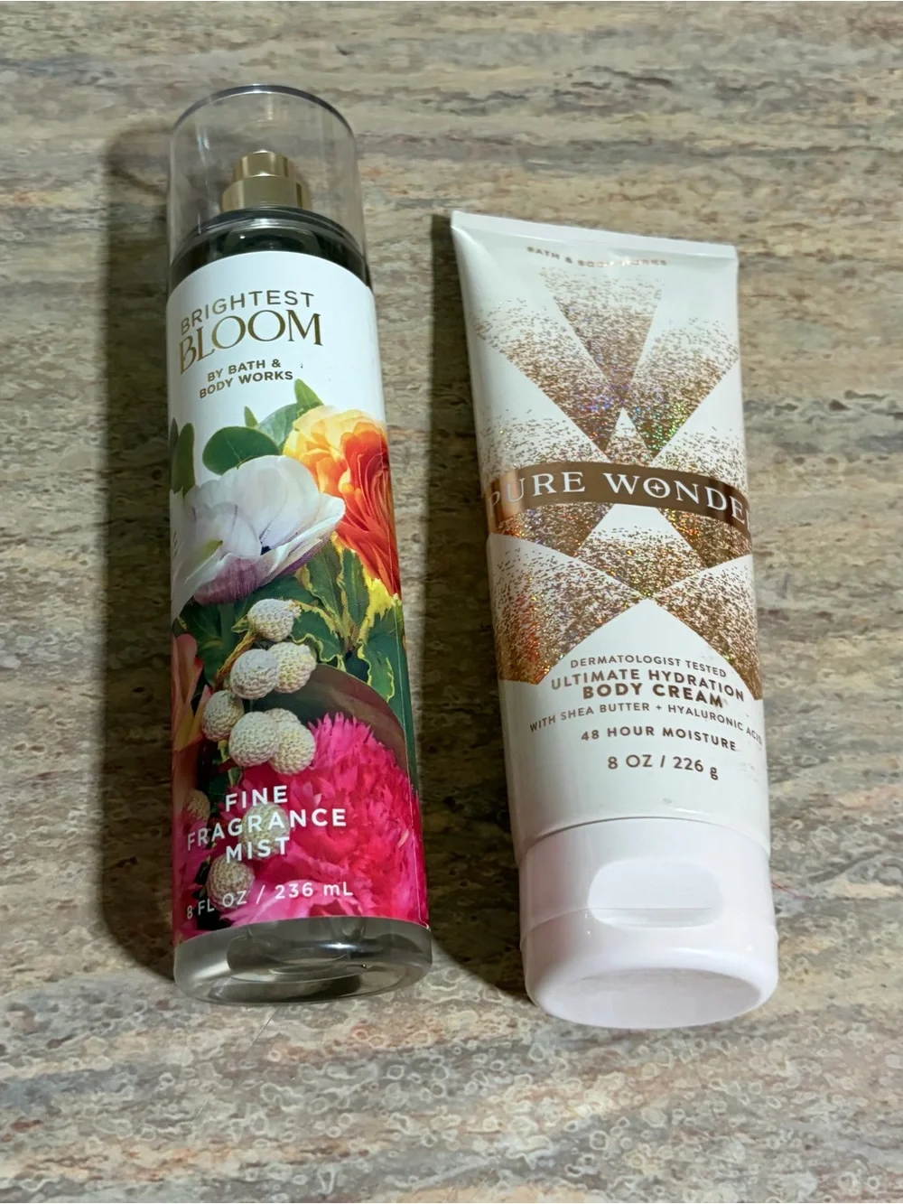 Bath & Body Works Brightest Bloom Fragrance Mist & Pure Wonder Body Cream Duo