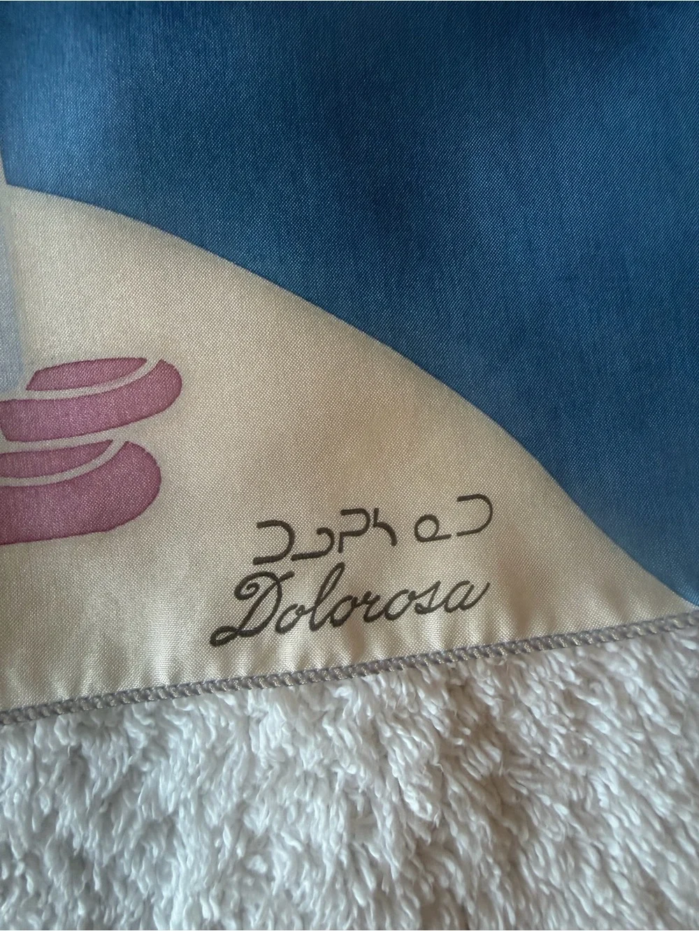 VTG 100% Silk Scarf Inuit Art Inuktitut Syllabics Signed Dolorosa Made in Canada