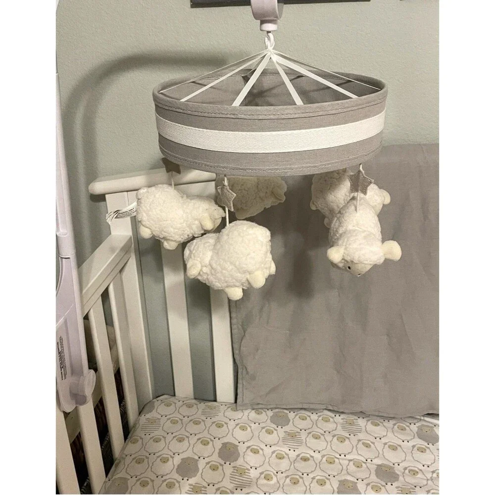 8 Pc. Signature Lambs & Ivy Goodnight Sheep Collection Grey Bedding Crib Set