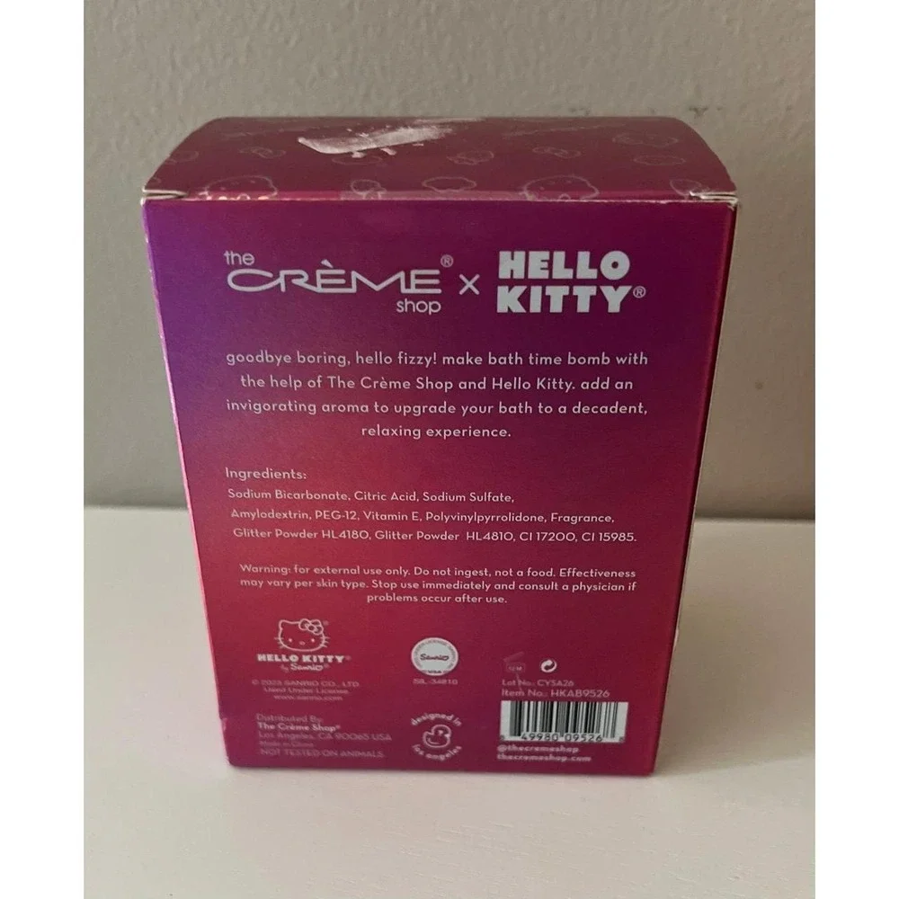 The Crème Shop x Hello Kitty Strawberry Skies Aromatherapy Bath Bomb New