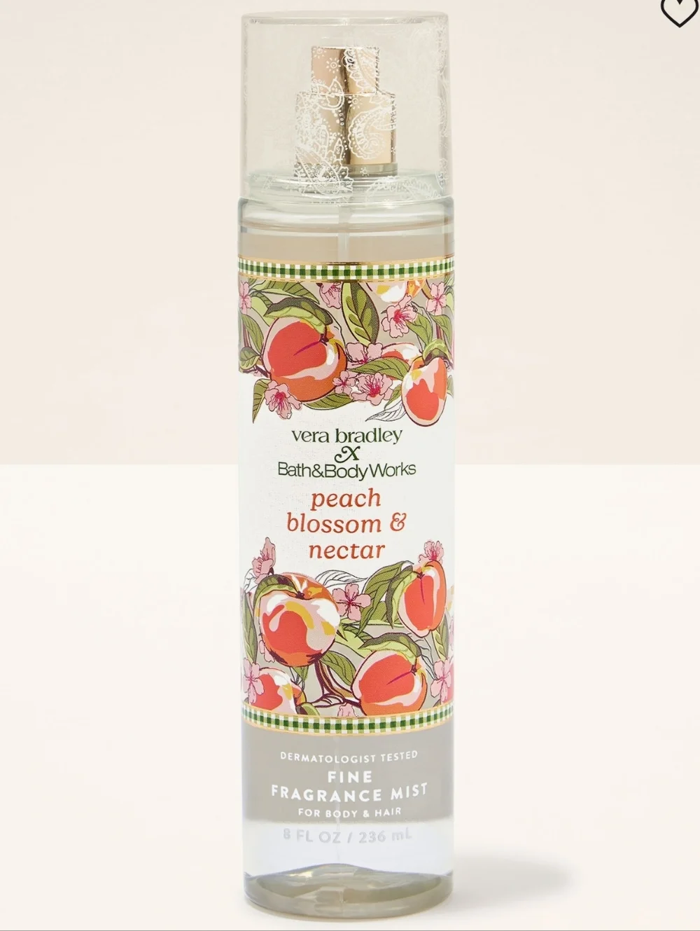 Bath Body Works Vera Bradley Peach Blossom & Nectar Fragrance Mist 8oz NEW RARE