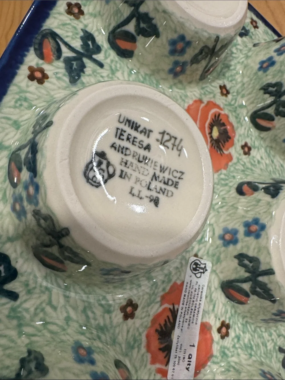Unikat Polish Pottery Stoneware Muffin Pan 11.5 in. U1274