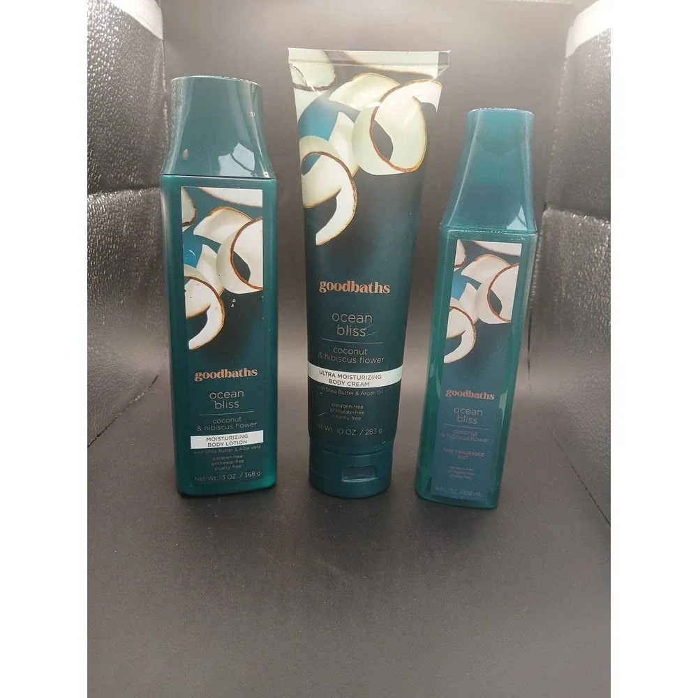 Goodbaths Ocean Bliss 3 Piece Set...Lotion, Body Cream, Fine Fragrance Mist. New